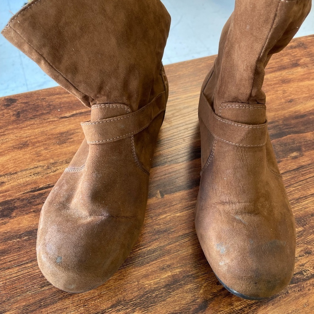 Tan Faux Suede Soft Ankle Boots